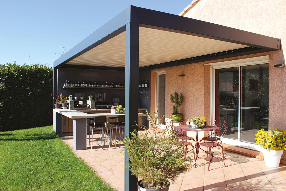 Pergola pour cuisine d’été à Toulouse 4 pergola djstores toulouse